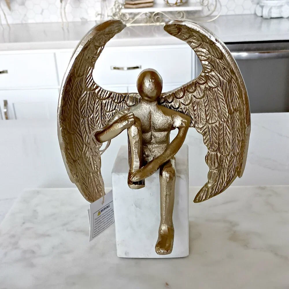 NEW! EXQUISITE GUARDIAN ANGEL STATUE DECOR
